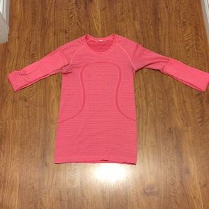 Pink Lululemon Swiftly Tech Long Sleeve Crew
